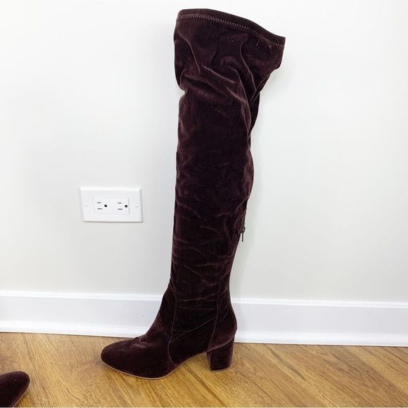 Coconuts by Matisse Brown Velvet OTK Thigh Boot 9 - Picture 10 of 12